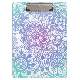 Pastel Blue Paars Mandala Pattern Klembord
