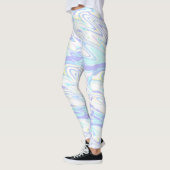 Pastel Blue Paars Yellow Holographic Impression Leggings (Links)