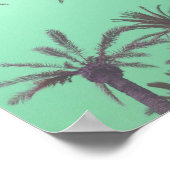 Pastel Blue Palm Trees - Zonnevaste foto afdrukken Poster (Hoek)