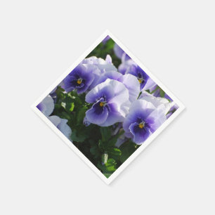 Pastel Blue Pansies Servet