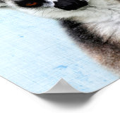 Pastel Blue Peekaboo Lemur Minimalist Nursery Poster (Hoek)