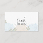 Pastel Blue Peonies Book Request Baby shower Informatiekaartje (Achterkant)