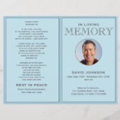 Pastel Blue Photo Order of Service Funeral Program (Voorkant)