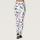 Pastel Blue Pink Blauwgroen Dachshund Leggings (Achterkant)
