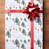 Pastel Blue Pink Cookie Bell Star Trees Kerstmis Cadeaupapier