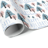 Pastel Blue Pink Cookie Bell Star Trees Kerstmis Cadeaupapier (Rol Hoek)