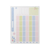 Pastel Blue Pink Cute Monthly Planner Notepad 11x8 Notitieblok (Linkerzijde)