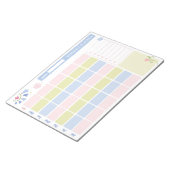 Pastel Blue Pink Cute Monthly Planner Notepad 11x8 Notitieblok (Schuin)