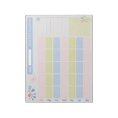 Pastel Blue Pink Cute Monthly Planner Notepad 11x8 Notitieblok (Linkerzijde)