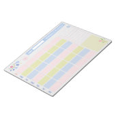 Pastel Blue Pink Cute Monthly Planner Notepad 11x8 Notitieblok (Schuin)