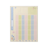 Pastel Blue Pink Cute Monthly Planner Notepad 11x8 Notitieblok (Linkerzijde)