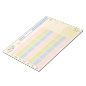 Pastel Blue Pink Cute Monthly Planner Notepad 11x8 Notitieblok (Schuin)