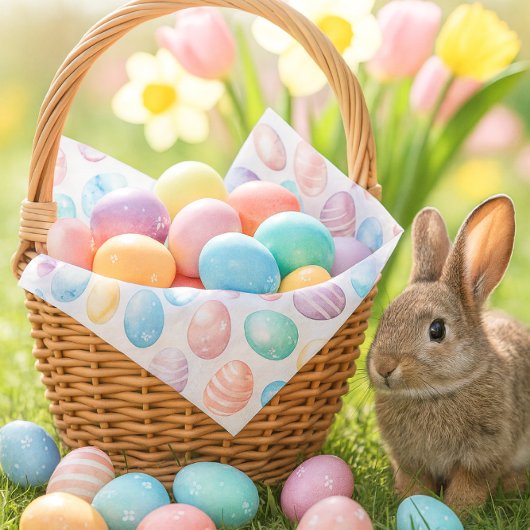 Pastel Blue Pink Easter Egg Pattern  Tissuepapier