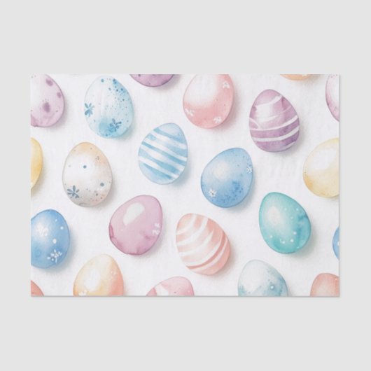 Pastel Blue Pink Easter Egg Pattern Tissuepapier (Voorkant)