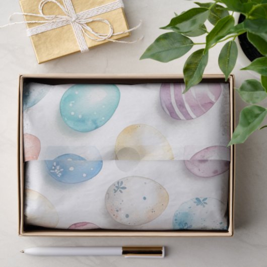Pastel Blue Pink Easter Egg Pattern  Tissuepapier (Geschenk)