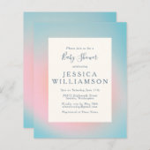 Pastel Blue Pink gradiënt Baby shower (Voorkant / Achterkant)