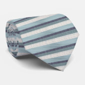 Pastel Blue Pink Magenta Textured Striped Pattern Stropdas (Opgerold)
