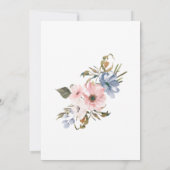 Pastel Blue Pink Paars Flower Weddenschap Kaart (Achterkant)