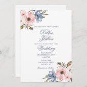 Pastel Blue Pink Paars Flower Weddenschap Kaart (Voorkant / Achterkant)
