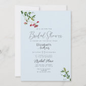 Pastel blue pink red green flowers Bridal Shower  Kaart (Voorkant)