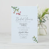 Pastel blue pink red green flowers Bridal Shower  Kaart (Staand voorkant)