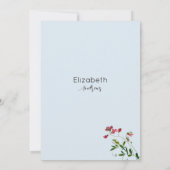 Pastel blue pink red green flowers Bridal Shower  Kaart (Achterkant)