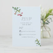 Pastel blue pink red green flowers RSVP Kaart (Staand voorkant)