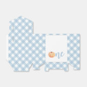 pastel blue plaid eerste verjaardag bedankdoosjes (Uitgevouwen)