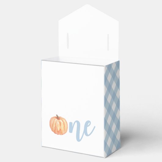 pastel blue plaid eerste verjaardag bedankdoosjes (Geopend)