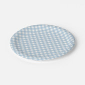 pastel blue plaid first - jarig luiers papieren bordje (Gekanteld)