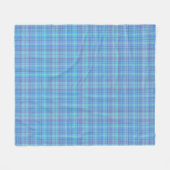 Pastel Blue Plaid Pattern Fleece Deken (Voorkant (Horizontaal))