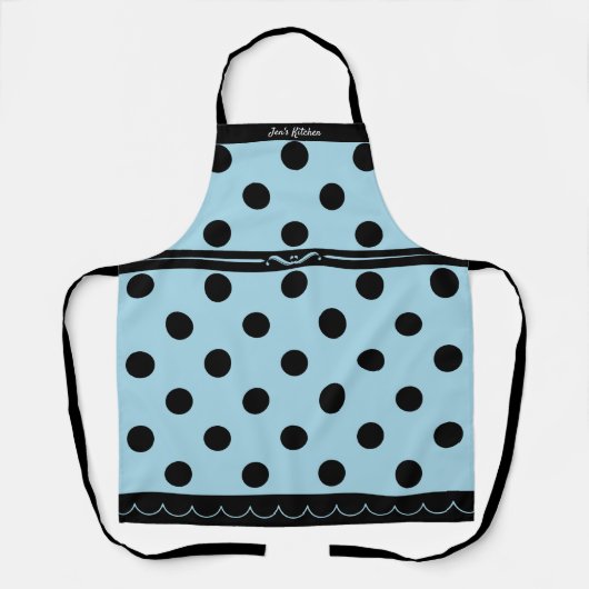 Pastel Blue Polka Dot Mode Schort (Voorkant)