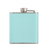 Pastel Blue Polka Dot op maat Heupfles (Achterkant)