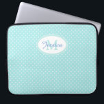 Pastel Blue Polka Dot op maat Laptop Sleeve<br><div class="desc">Cute polka dot gepersonaliseerde laptophoes.</div>