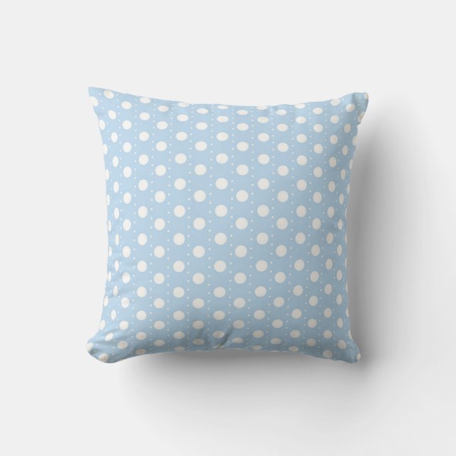 Pastel Blue Polka Dot Pattern Kussen (Voorkant)