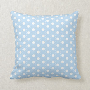 Pastel Blue Polka Dot Pattern Kussen