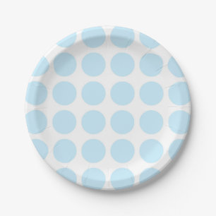 Pastel Blue Polka Dots Paper Borden Papieren Bordje