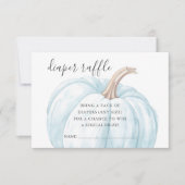 Pastel Blue Pumpkin Baby shower Luier Raffle Kaart (Voorkant)