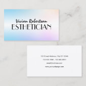 Pastel blue purple faux metallic esthetician  visitekaartje (Voorkant / Achterkant)