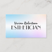 Pastel blue purple faux metallic esthetician  visitekaartje (Voorkant)