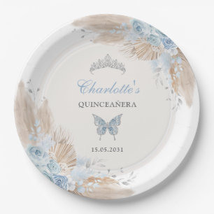 Pastel Blue Quinceanera Boho Princess Mis Quince Papieren Bordje