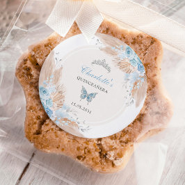 Pastel Blue Quinceanera Boho Princess Mis Quince Ronde Sticker