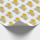 Pastel Blue Rainbow 1st Birthday Party Thema  Cadeaupapier (Hoek)