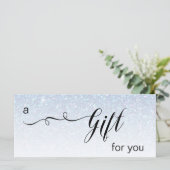 *~* Pastel Blue Rainbow Glitter Trendy Gift Kaart (Staand voorkant)