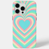 Pastel Blue Rainbow Hypnotic Heart Love Patroon Case-Mate iPhone Case (Achterkant)