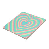 Pastel Blue Rainbow Hypnotic Heart Love Patroon Tegeltje (Zijkant)