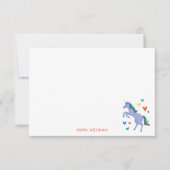 Pastel Blue Rainbow Unicorn Kinder Personal Note Bedankkaart (Voorkant)