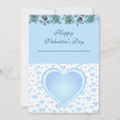 Pastel Blue Raining Hearts Valentijnsdag Party Kaart (Achterkant)