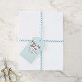 Pastel blue red happy 16th birthday name date eleg cadeaulabel (Met Touw)