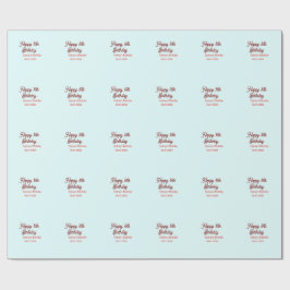 Pastel blue red happy 16th birthday name date eleg cadeaupapier